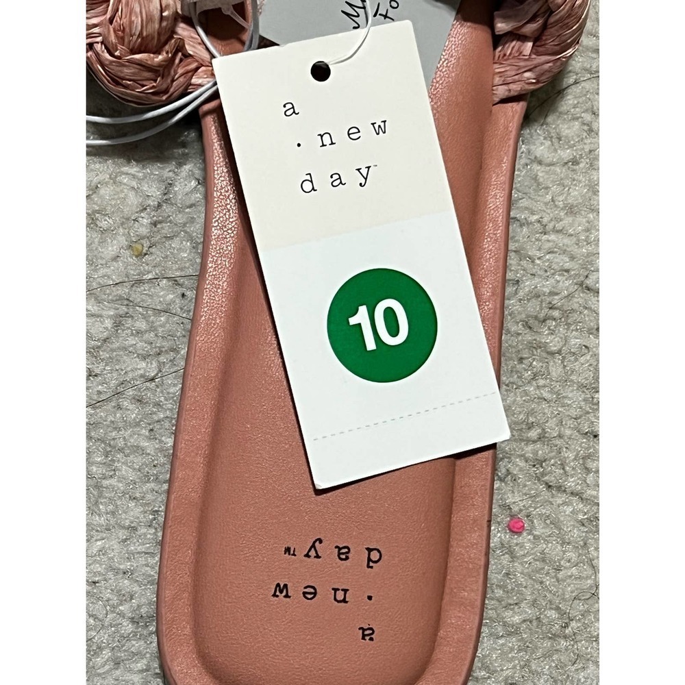 NWT a new day Pink/ Nicolette Raffia Slide Sandals - Size 10 - Picture 6 of 6